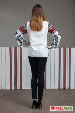 Біла сорочка вишита традиційним борщівським орнаментом 